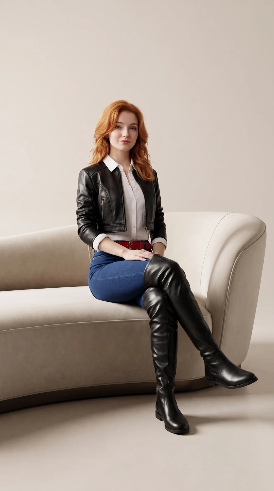 Black Leather, Blue Denim & Red Accent - Image 7