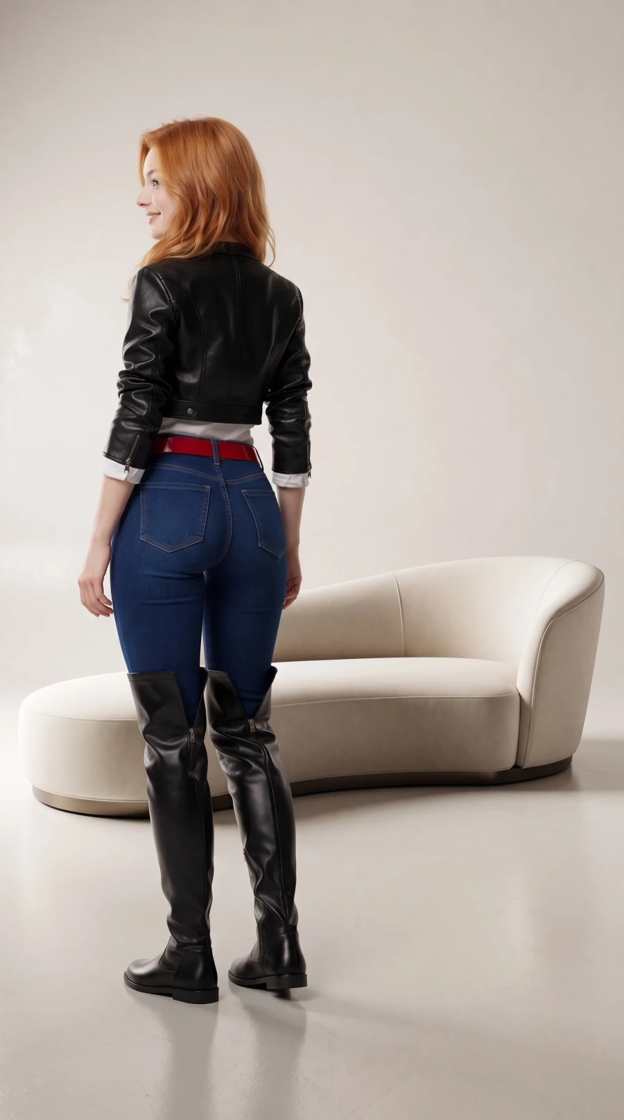 Black Leather, Blue Denim & Red Accent