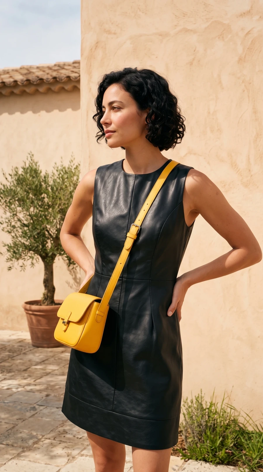 Black Leather & Yellow Accent - Image 3