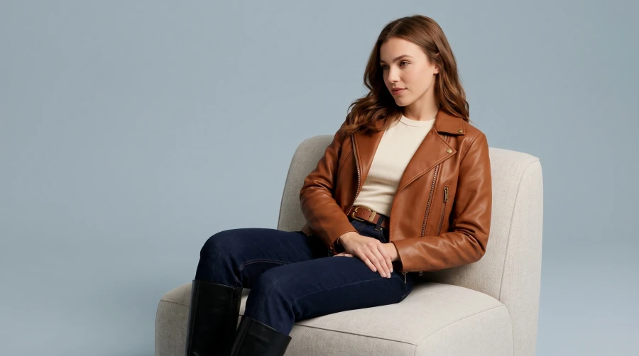 Cognac Leather & Dark Denim - Image 6