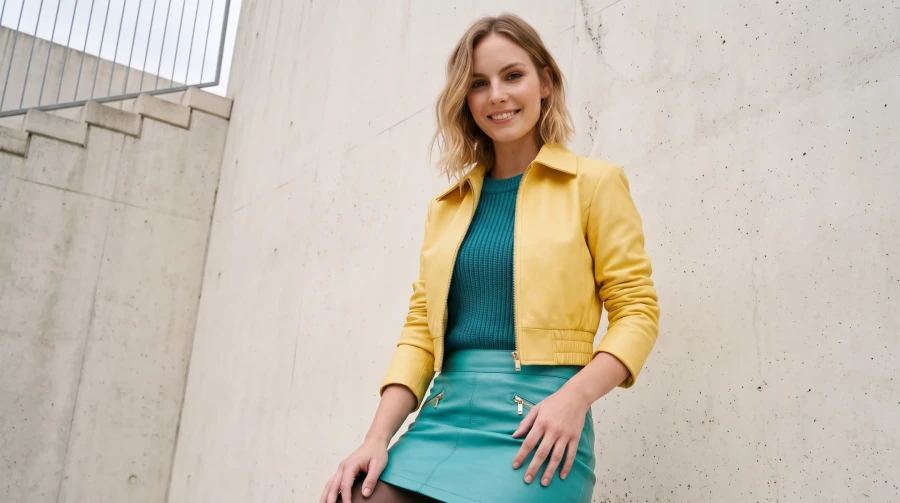 Yellow Leather & Turquoise Contrast - Image 11